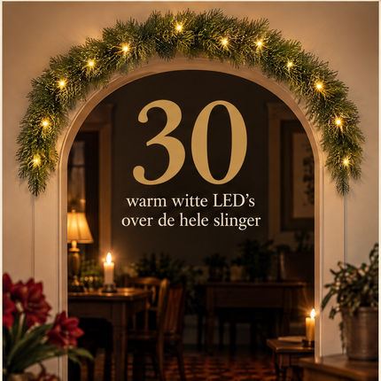 infographic opus55 infographic 5 - Cheqo® Kerstslinger 180 cm Groen met 30 LED Warm Wit