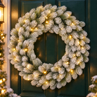infographic opus55 hoofdafbeelding - Cheqo® Kerstkrans 60 cm met Sneeuw en Verlichting Warm Wit