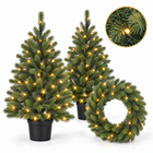 infographic opus55 hoofdafbeelding - Cheqo® Kerstboompjes Set van 2 met Kerstkrans voor Buiten