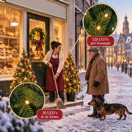 infographic opus55 infographic 4 - Cheqo® Kerstboompjes Set van 2 met Kerstkrans voor Buiten