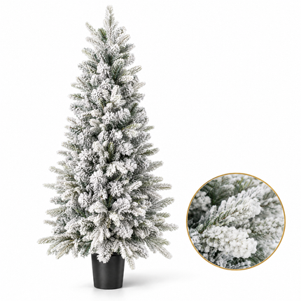 infographic opus55 hoofdafbeelding - Cheqo® Kunstkerstboom 120 cm met Sneeuw zonder Verlichting