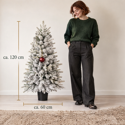 infographic opus55 infographic 4 - Cheqo® Kunstkerstboom 120 cm met Sneeuw zonder Verlichting