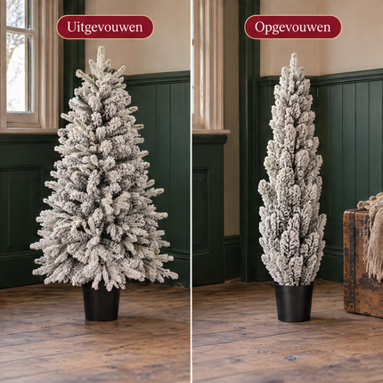 infographic opus55 infographic 5 - Cheqo® Kunstkerstboom 120 cm met Sneeuw zonder Verlichting