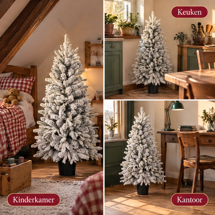 infographic opus55 infographic 6 - Cheqo® Kunstkerstboom 120 cm met Sneeuw zonder Verlichting