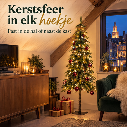 infographic opus55 infographic 1 - Cheqo® Kunstkerstboom 155 cm met Verlichting Warm Wit