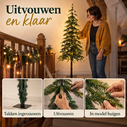 infographic opus55 infographic 5 - Cheqo® Kunstkerstboom 155 cm met Verlichting Warm Wit
