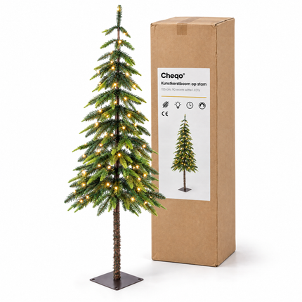 infographic opus55 verpakking - Cheqo® Kunstkerstboom 155 cm met Verlichting Warm Wit