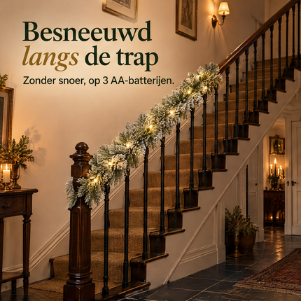 infographic opus55 infographic 1 - Cheqo® Kerstslinger 270 cm met Sneeuw en 30 LED Warm Wit