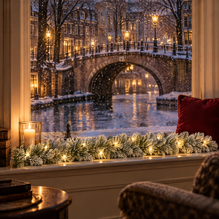 infographic opus55 infographic 6 - Cheqo® Kerstslinger 270 cm met Sneeuw en 30 LED Warm Wit