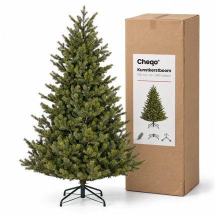 infographic opus55 verpakking - Cheqo® Kunstkerstboom 155 cm zonder Verlichting