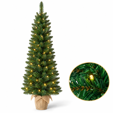 infographic opus55 hoofdafbeelding - Cheqo® Mini Kerstboom 90 cm met Verlichting Warm Wit