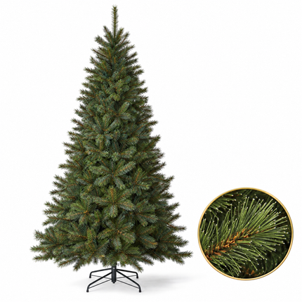 infographic opus55 hoofdafbeelding - Cheqo® Kunstkerstboom 230 cm met Witte Naaldpuntjes zonder Verlichting