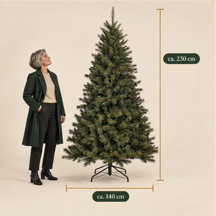 infographic opus55 infographic 4 - Cheqo® Kunstkerstboom 230 cm met Witte Naaldpuntjes zonder Verlichting