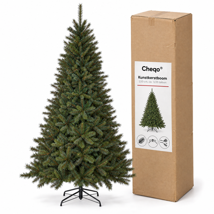 infographic opus55 verpakking - Cheqo® Kunstkerstboom 230 cm met Witte Naaldpuntjes zonder Verlichting