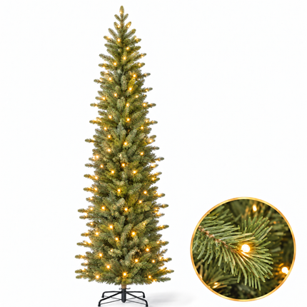 infographic opus55 hoofdafbeelding - Cheqo® Kunstkerstboom 215 cm met Verlichting Warm Wit