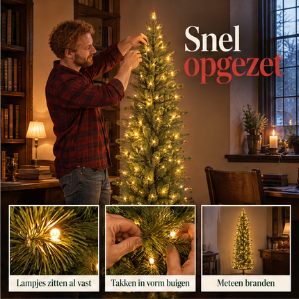 infographic opus55 infographic 3 - Cheqo® Kunstkerstboom 215 cm met Verlichting Warm Wit