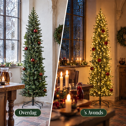infographic opus55 infographic 4 - Cheqo® Kunstkerstboom 215 cm met Verlichting Warm Wit