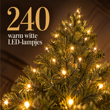 infographic opus55 infographic 5 - Cheqo® Kunstkerstboom 215 cm met Verlichting Warm Wit