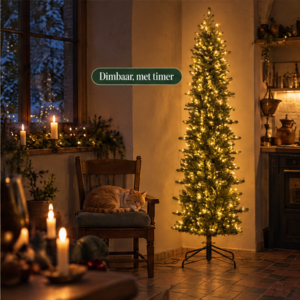 infographic opus55 infographic 6 - Cheqo® Kunstkerstboom 215 cm met Verlichting Warm Wit