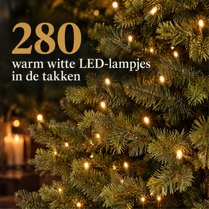 infographic opus55 infographic 2 - Cheqo® Kunstkerstboom 215 cm met Verlichting Warm Wit