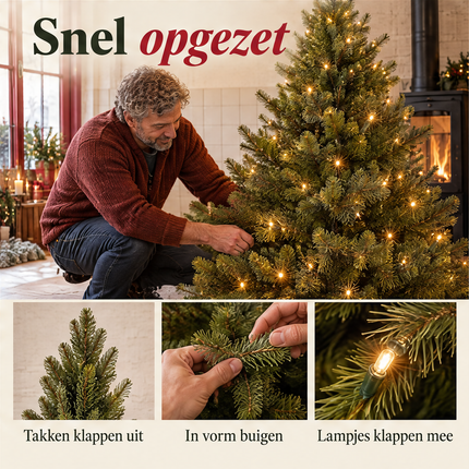 infographic opus55 infographic 5 - Cheqo® Kunstkerstboom 215 cm met Verlichting Warm Wit