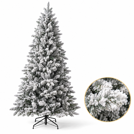 infographic opus55 hoofdafbeelding - Cheqo® Kunstkerstboom 185 cm met Sneeuw zonder Verlichting