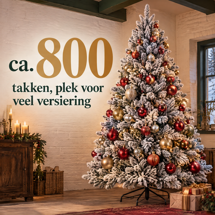 infographic opus55 infographic 3 - Cheqo® Kunstkerstboom 185 cm met Sneeuw zonder Verlichting