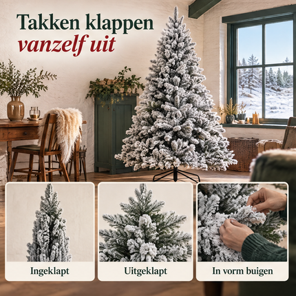 infographic opus55 infographic 4 - Cheqo® Kunstkerstboom 185 cm met Sneeuw zonder Verlichting