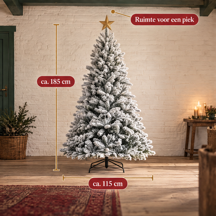 infographic opus55 infographic 5 - Cheqo® Kunstkerstboom 185 cm met Sneeuw zonder Verlichting