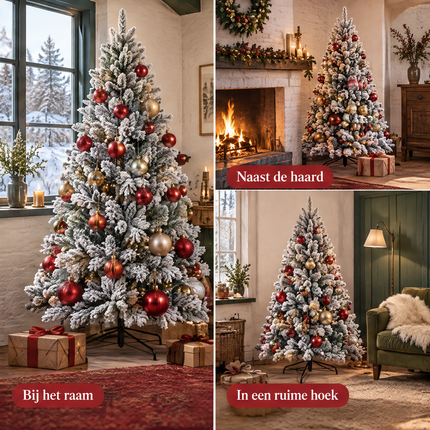 infographic opus55 infographic 6 - Cheqo® Kunstkerstboom 185 cm met Sneeuw zonder Verlichting