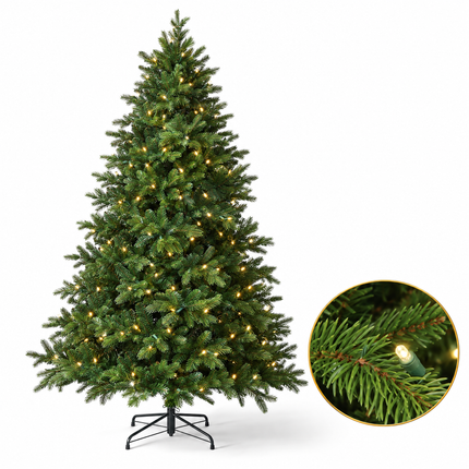 infographic opus55 hoofdafbeelding - Cheqo® Kunstkerstboom 185 cm met Verlichting Warm Wit