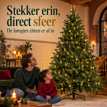 infographic opus55 infographic 1 - Cheqo® Kunstkerstboom 185 cm met Verlichting Warm Wit