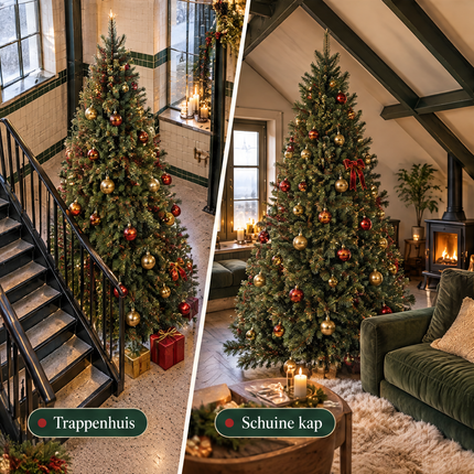 infographic opus55 infographic 4 - Cheqo® Kunstkerstboom 215 cm met Witte Naaldpuntjes zonder Verlichting