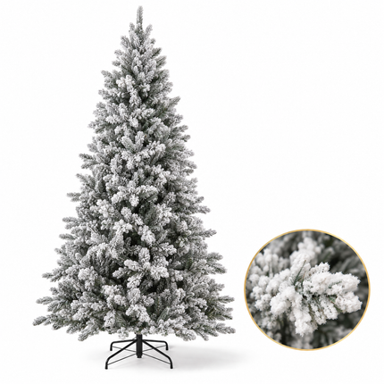 infographic opus55 hoofdafbeelding - Cheqo® Kunstkerstboom 155 cm met Sneeuw zonder Verlichting