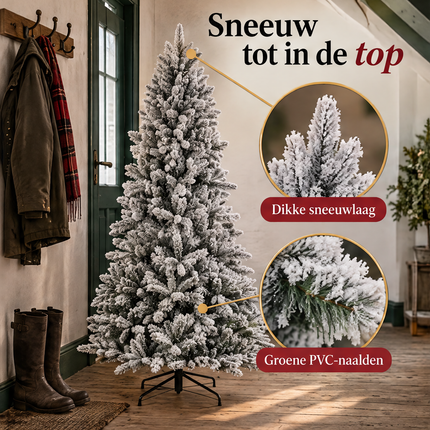 infographic opus55 infographic 2 - Cheqo® Kunstkerstboom 155 cm met Sneeuw zonder Verlichting