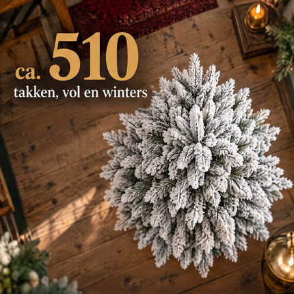 infographic opus55 infographic 3 - Cheqo® Kunstkerstboom 155 cm met Sneeuw zonder Verlichting