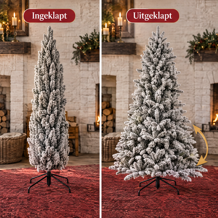 infographic opus55 infographic 4 - Cheqo® Kunstkerstboom 155 cm met Sneeuw zonder Verlichting