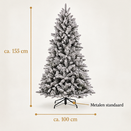 infographic opus55 infographic 5 - Cheqo® Kunstkerstboom 155 cm met Sneeuw zonder Verlichting