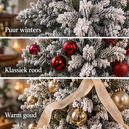 infographic opus55 infographic 6 - Cheqo® Kunstkerstboom 155 cm met Sneeuw zonder Verlichting