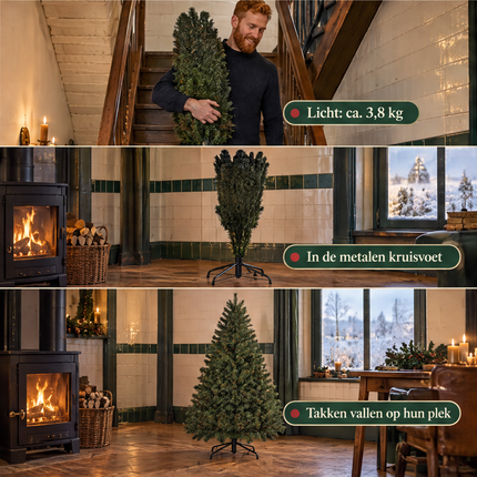 infographic opus55 infographic 5 - Cheqo® Kunstkerstboom 120 cm Ø85 cm met Witte Naaldpuntjes zonder Verlichting