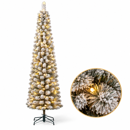 infographic opus55 hoofdafbeelding - Cheqo® Kunstkerstboom 260 cm met Sneeuw en Verlichting Warm Wit