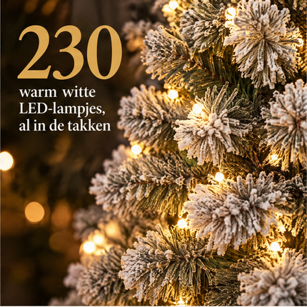 infographic opus55 infographic 2 - Cheqo® Kunstkerstboom 260 cm met Sneeuw en Verlichting Warm Wit