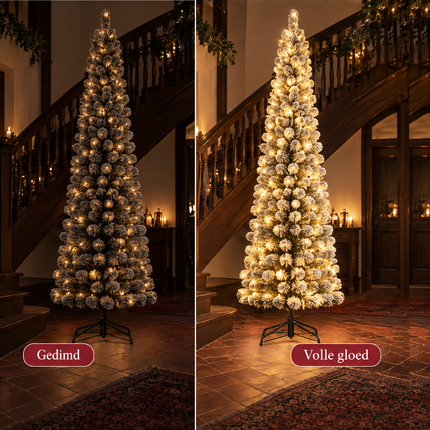 infographic opus55 infographic 4 - Cheqo® Kunstkerstboom 260 cm met Sneeuw en Verlichting Warm Wit