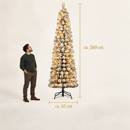 infographic opus55 infographic 5 - Cheqo® Kunstkerstboom 260 cm met Sneeuw en Verlichting Warm Wit