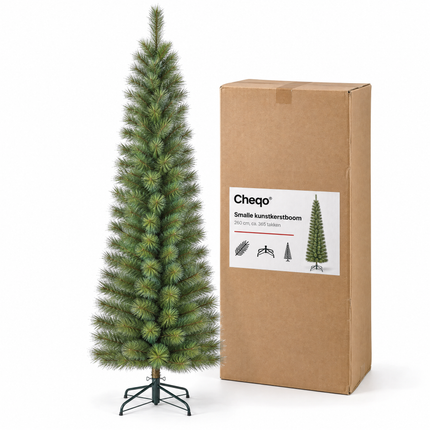 infographic opus55 verpakking - Cheqo® Kunstkerstboom 260 cm met Witte Naaldpuntjes