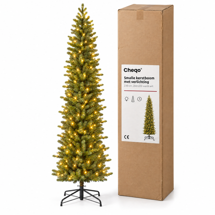 infographic opus55 verpakking - Cheqo® Kunstkerstboom 230 cm met Verlichting Warm Wit