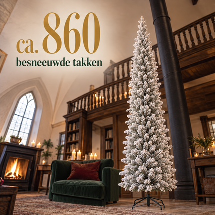 infographic opus55 infographic 4 - Cheqo® Kunstkerstboom 215 cm met Sneeuw zonder Verlichting