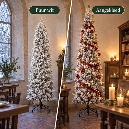 infographic opus55 infographic 6 - Cheqo® Kunstkerstboom 215 cm met Sneeuw zonder Verlichting