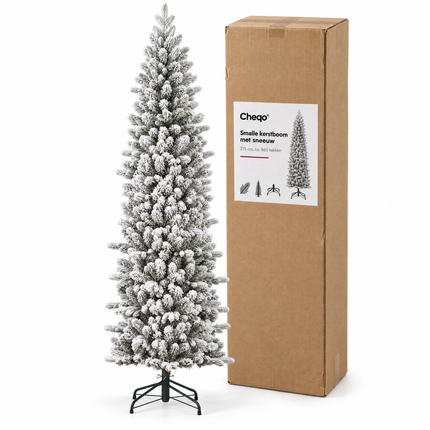 infographic opus55 verpakking - Cheqo® Kunstkerstboom 215 cm met Sneeuw zonder Verlichting