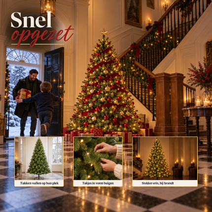 infographic opus55 infographic 4 - Cheqo® Kunstkerstboom 240 cm met Verlichting Warm Wit